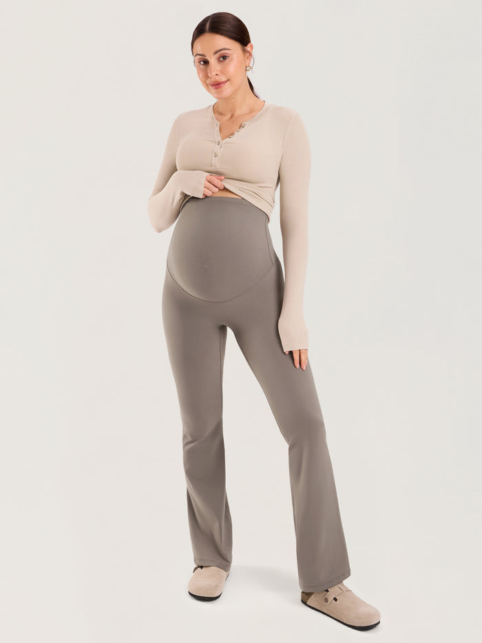Cotton Foldover Maternity Flare Pants 30.5"