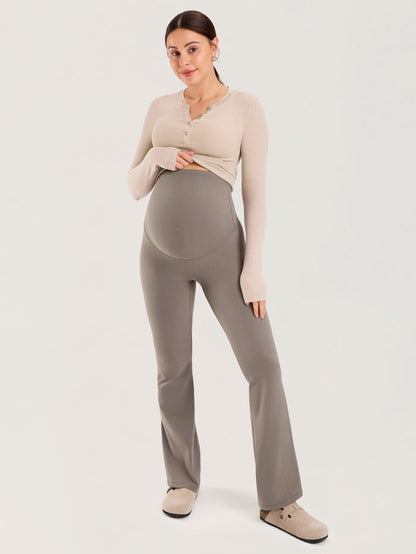 Cotton Foldover Maternity Flare Pants 30.5"